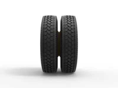 Rear custom wire wheel of semi truck Scale 1 to 25 3D print model