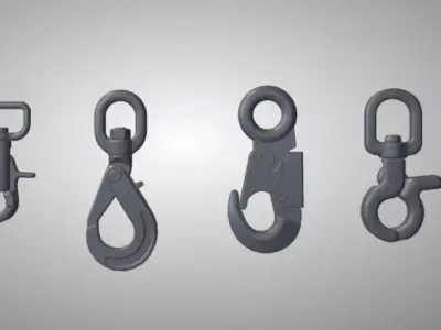 Buckles Snap Hooks Strap Adjusters Pack - 3D model 3D model