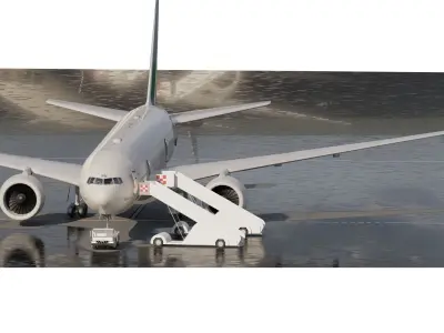 BOEING 777 2016 with interior 3D model