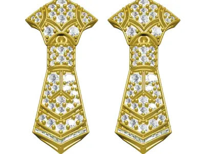 Antique Art Deco Diamond Earring 3D print model purchase