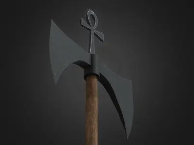 Crusader Ax Low-poly 3D model