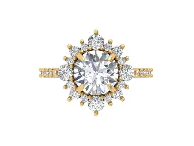 Solitaire Engagement Ring 3D print model 116