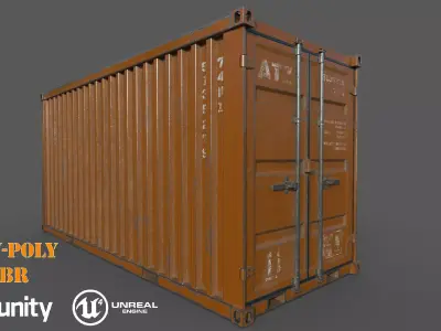 Oranges Shipping Container PBR  Low-Poly Game Ready 3D Model Low-poly 3D model
