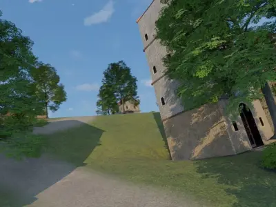 Coastal Fortress Village 3D model