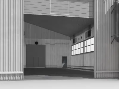 Industrial Workshop Building Simplified 3D model