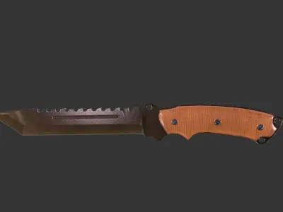 Steel Eagle Knife 107D with Sheath  Low-poly 3D model