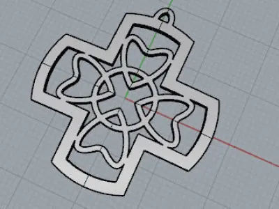 Croce bombata con cuore Free 3D model