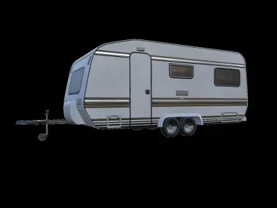 PBR Caravan Lowpoly camper trailer Low-poly 3D model