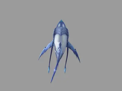 SkiWhaleShark Fantasy Monster Low-poly 3D model