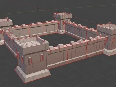 mini Tower Defence constructor Low-poly 3D model