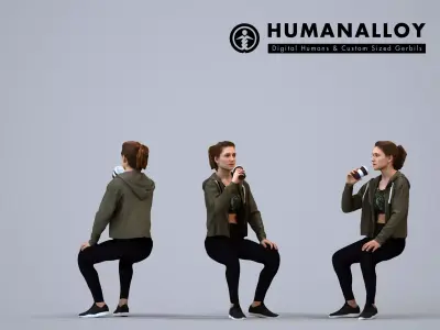 Basics0787 - A set containing 5 models of male and female 3D model