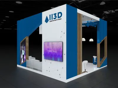Exhibition Stand Stall Two Side Open 7X7 3D model purchase