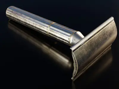 Vintage Gillette Tech Safety Razor 4K Low-poly 3D model