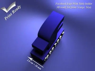 Facebook with holder - 3D print ready - Large size 3D print model