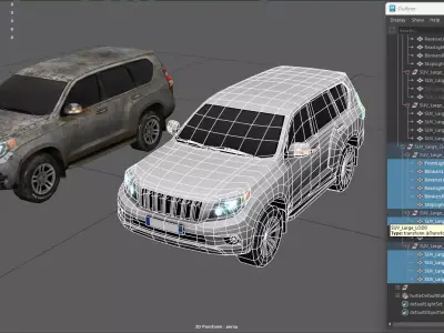 Gridlock - SUV Offroad - PBR gameready city 4x4 vehicle Low-poly 3D model