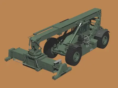 US MARINES Reach stacker RT-240 with 40ft and 20ft container 3D model