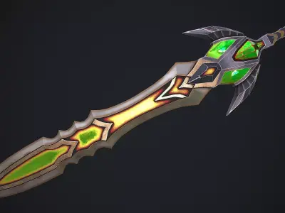 Fantasy Sword 23 3D Model Low-poly 3D model