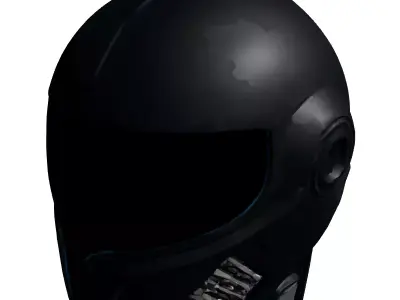 Futuristic SciFi Combat Helmet Low-poly 3D model