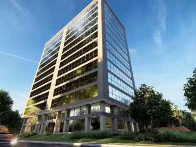 Glass Building 01 Low-poly 3D model