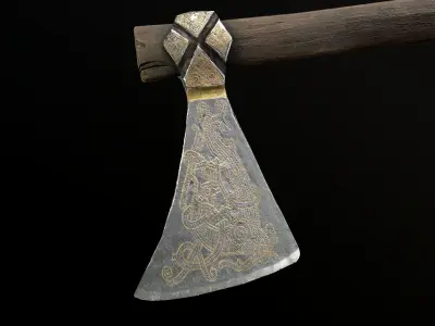 Viking Axe Mammen Low-poly 3D model Low-poly 3D model