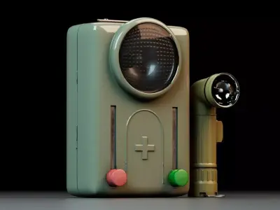 Retro Industrial Emergency Device 3D model
