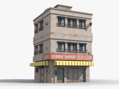 Japanese House x13 Low-poly 3D model