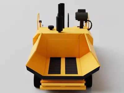 Asphalt Paver Caterpillar Heavy Machinery Construction Vehicle Low-poly 3D model