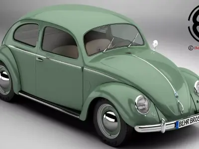 Volkswagen Beetle 1951 Deluxe 3D model