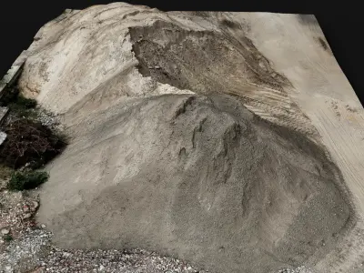 construction-site terrain sand piles pt2 photogrammetry Low-poly 3D model