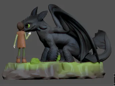 TOOTHLESS HICCUP HOW TO TRAIN YOUR DRAGON ANIME 3D print model