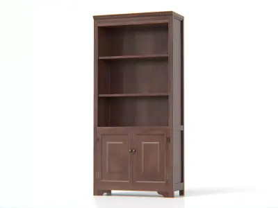 Vintage Wooden Bookshelf Cabinet Low-poly 3D model