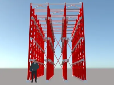 Drive in rack system 3D model