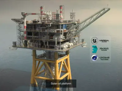 4 OilPlatform 3D Model Pack