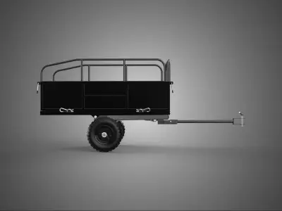 UTILITY TRAILER CARGO CART RAILING TOW BAR OFF ROAD CAGE TRUCK 2 3D model