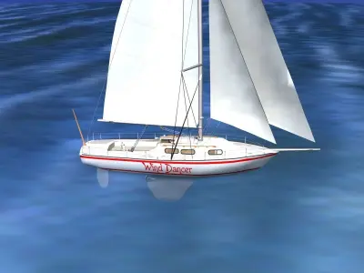 30 Foot Sailboat V14 3D model
