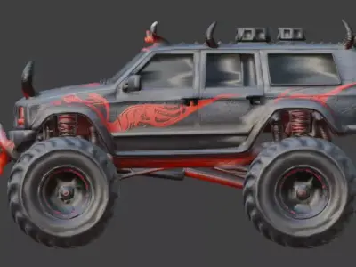 Possessed Demon Monster Truck 3D Model Low-poly 3D model