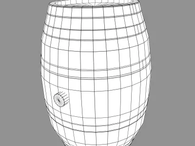 Wooden barrel 3D model 6
