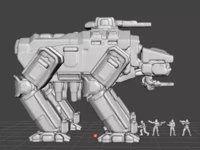 6MM SCALE AUTOMATON FACTORY WALKER MINIATURE MODELS  SCIFI GAMES 3D print model