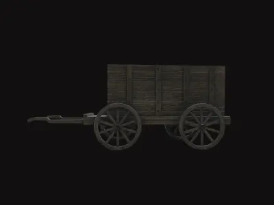 Medieval Carriage V04 Low-poly 3D model
