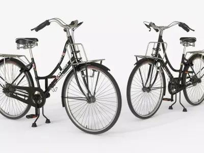 Black Vintage City Bicycle 3D model