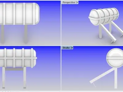 Life raft container 3D model  3D model