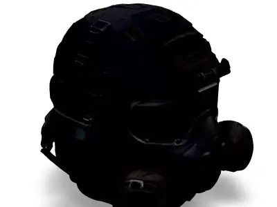 Tactical Gas Mask Helmet 3D Model Low-poly 3D model