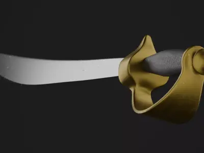 Pirate Cutlass Sword Low-poly 3D model