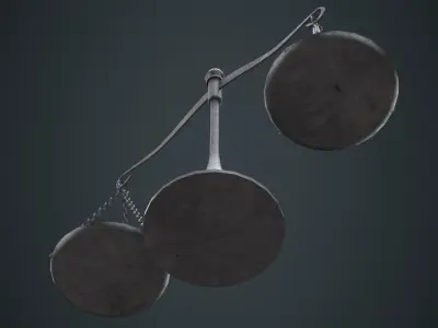 Balance Scale 1B Low-poly 3D model