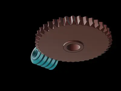 Animated Gears 3 3D model