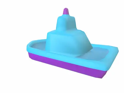 Cartoon Boat Low poly Low-poly 3D model