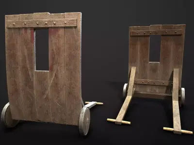 Medieval Mantlet Low-poly 3D model purchase