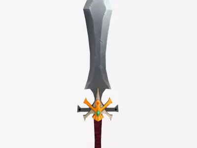 Low poly sword Low-poly 3D model 6