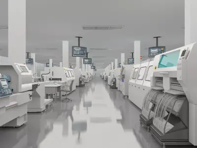 Factory production line 3D model get