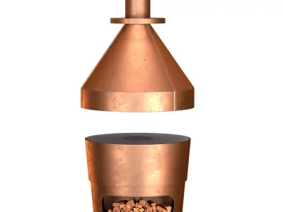 Copper Pizza and Barbecue Oven 3D model